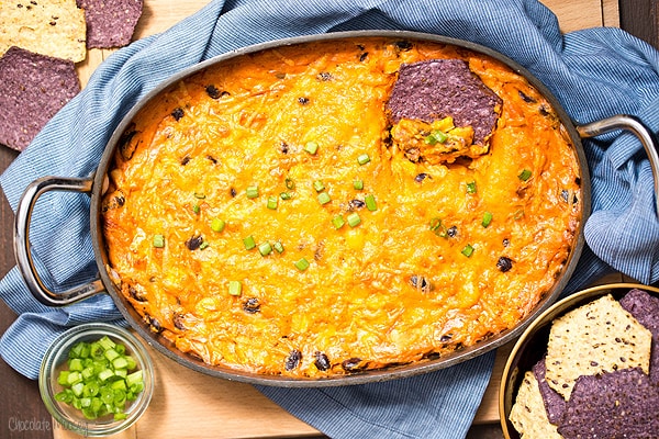 Chicken Enchilada Dip made with homemade enchilada sauce