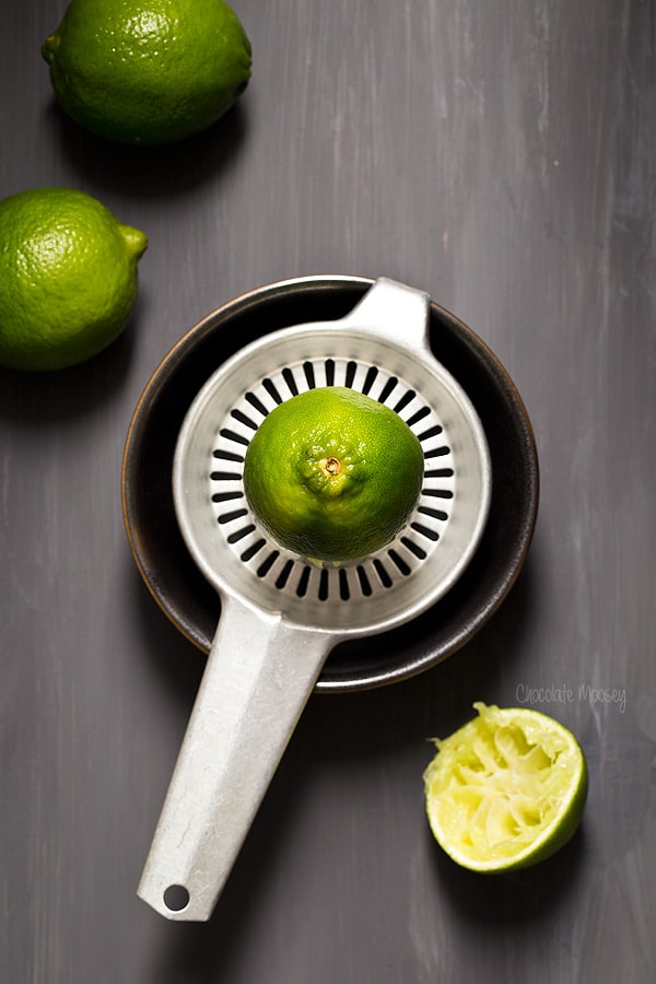 Juicing Limes for Mini Margarita Cheesecakes