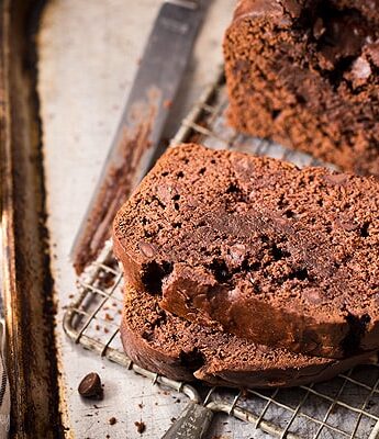 Double Chocolate Banana Bread with chocolate chips