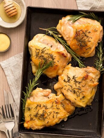 Honey Mustard Chicken Thighs - Dinner For Two