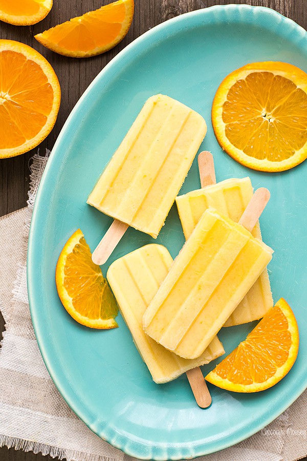 Small batch Orange Creamsicle Yogurt Pops