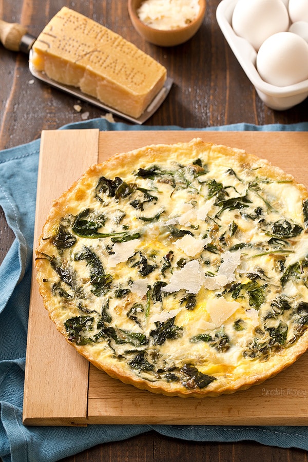 Spinach Parmesan Quiche - Chocolate Moosey