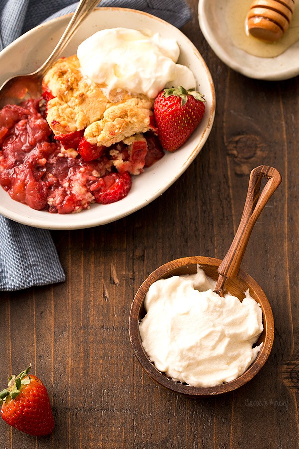 Honey Whipped Cream for Strawberry Shortcake Cobbler