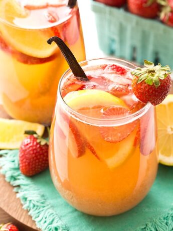 Strawberry Vanilla Sangria with white wine