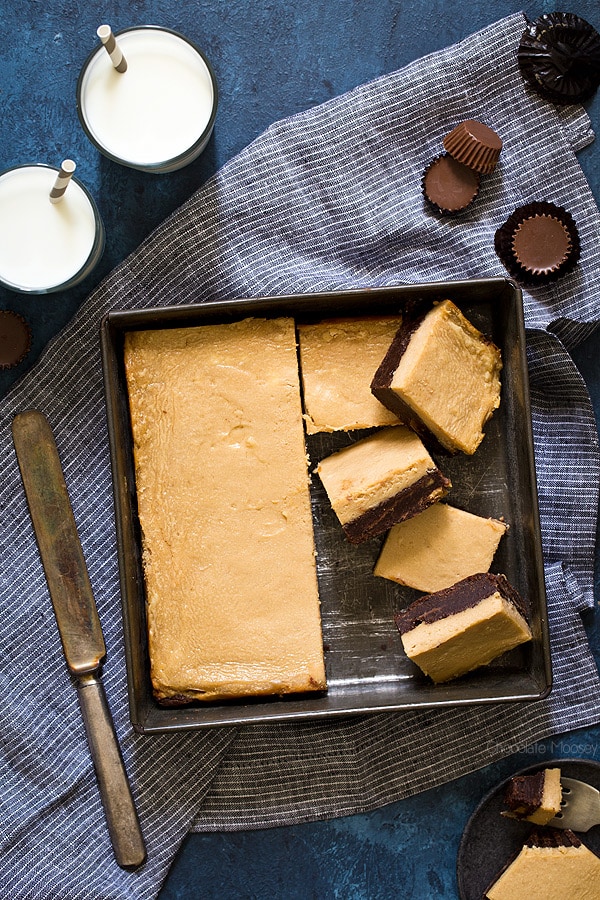 Peanut Butter Cheesecake Brownies with peanut butter cups