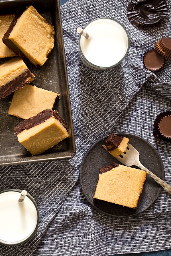 Peanut Butter Cheesecake Brownies with peanut butter cups