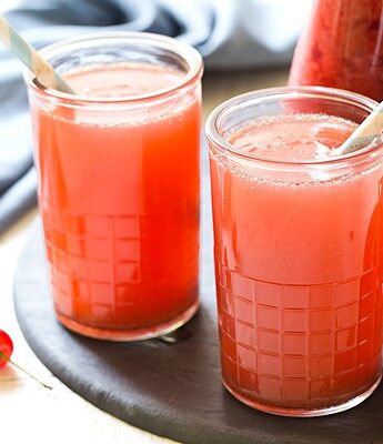 Learn how to make homemade cherry cream soda with fresh cherries. Perfect to drink as it or pour over ice cream for ice cream floats.