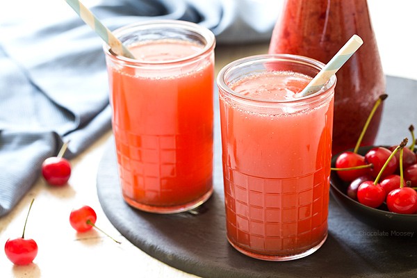 Learn how to make homemade cherry cream soda with fresh cherries. Perfect to drink as it or pour over ice cream for ice cream floats.