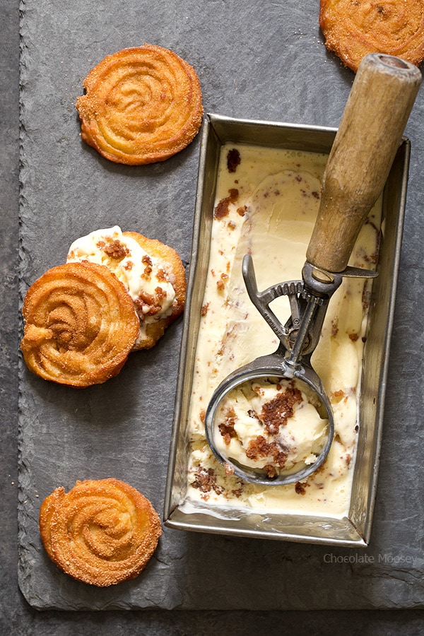 Think outside the cookie for your next ice cream sandwich! Churro Ice Cream Sandwiches made with homemade churros and homemade cinnamon sugar churro ice cream