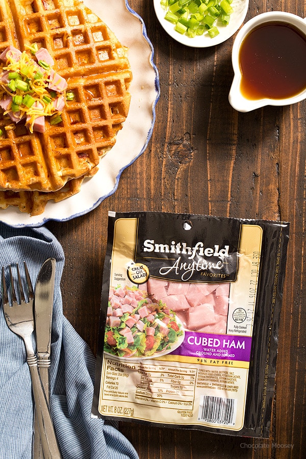 Need a little help in the mornings? Ham and Cheese Waffles can be made and frozen ahead of time, making them ready for breakfast in minutes. Ideal to serve for breakfast, brunch, and brinner.