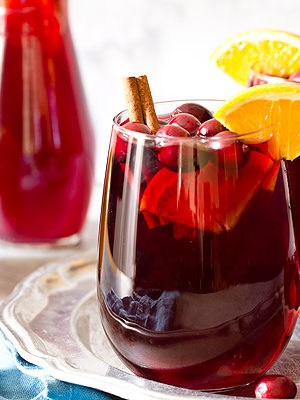 Make your next holiday cocktail an easy one with Cranberry Orange Sangria made with red wine, cranberry juice, and oranges.