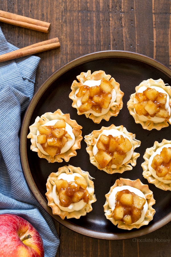 No Bake Apple Pie Cheesecake Phyllo Cups Homemade In The Kitchen