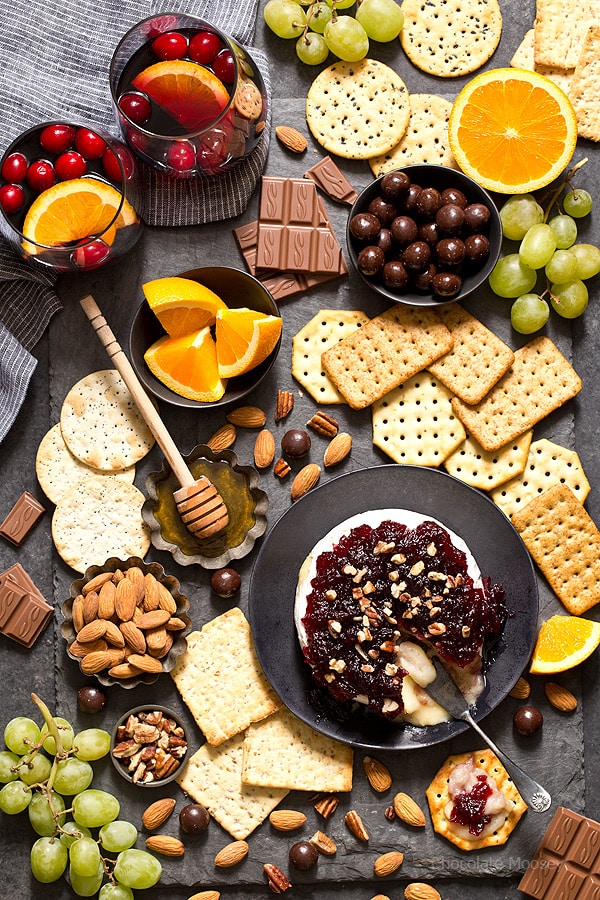 Cheese Board with Cranberry Baked Brie