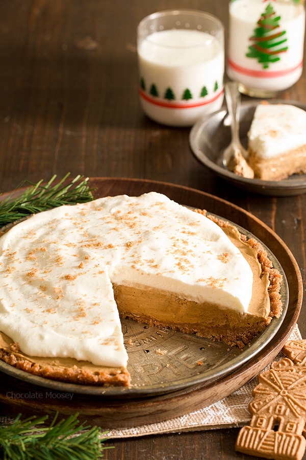 Gingerbread Pie in pie pan with slice missing