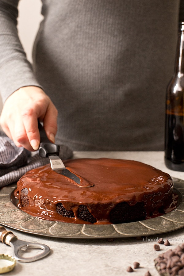 Chocolate Stout Cake with Chocolate Ganache 