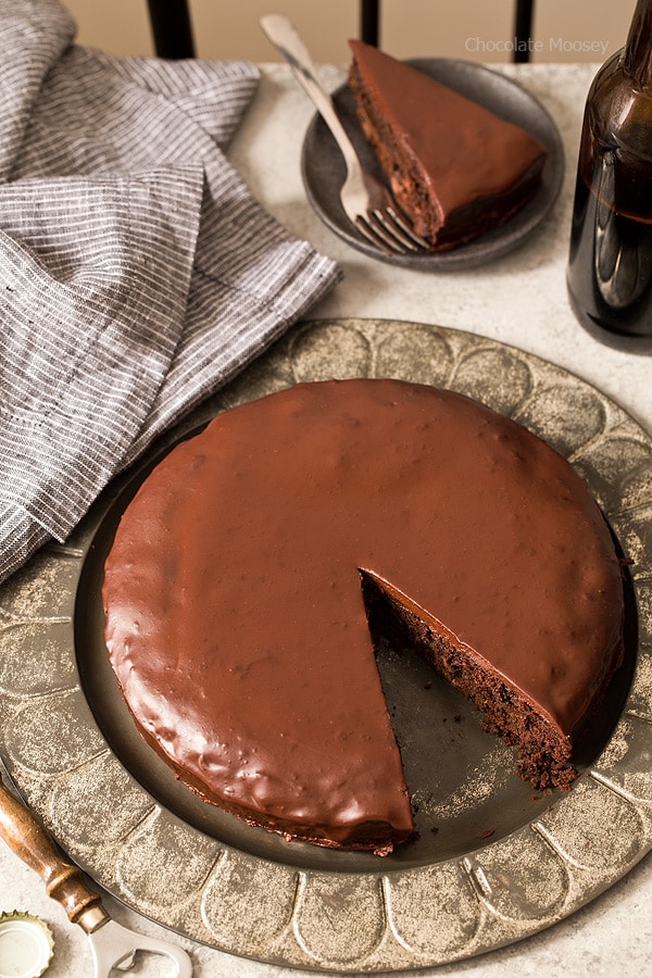 Chocolate Stout Cake with Beer Ganache