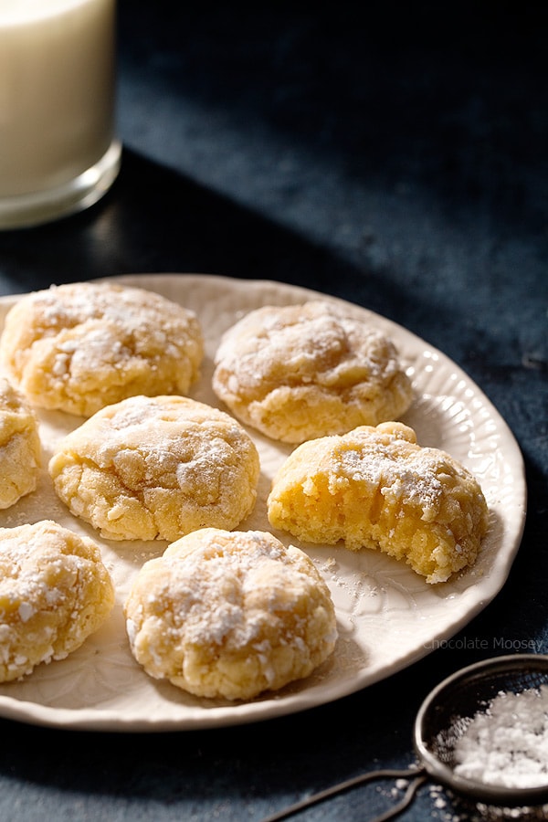 Soft and delicate Peanut Butter Gooey Butter Cookies from scratch turns a traditional St. Louis cake into cookies. Recipe makes 1 dozen cookies.