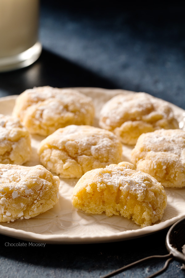 Soft and delicate Peanut Butter Gooey Butter Cookies from scratch turns a traditional St. Louis cake into cookies. Recipe makes 1 dozen cookies.