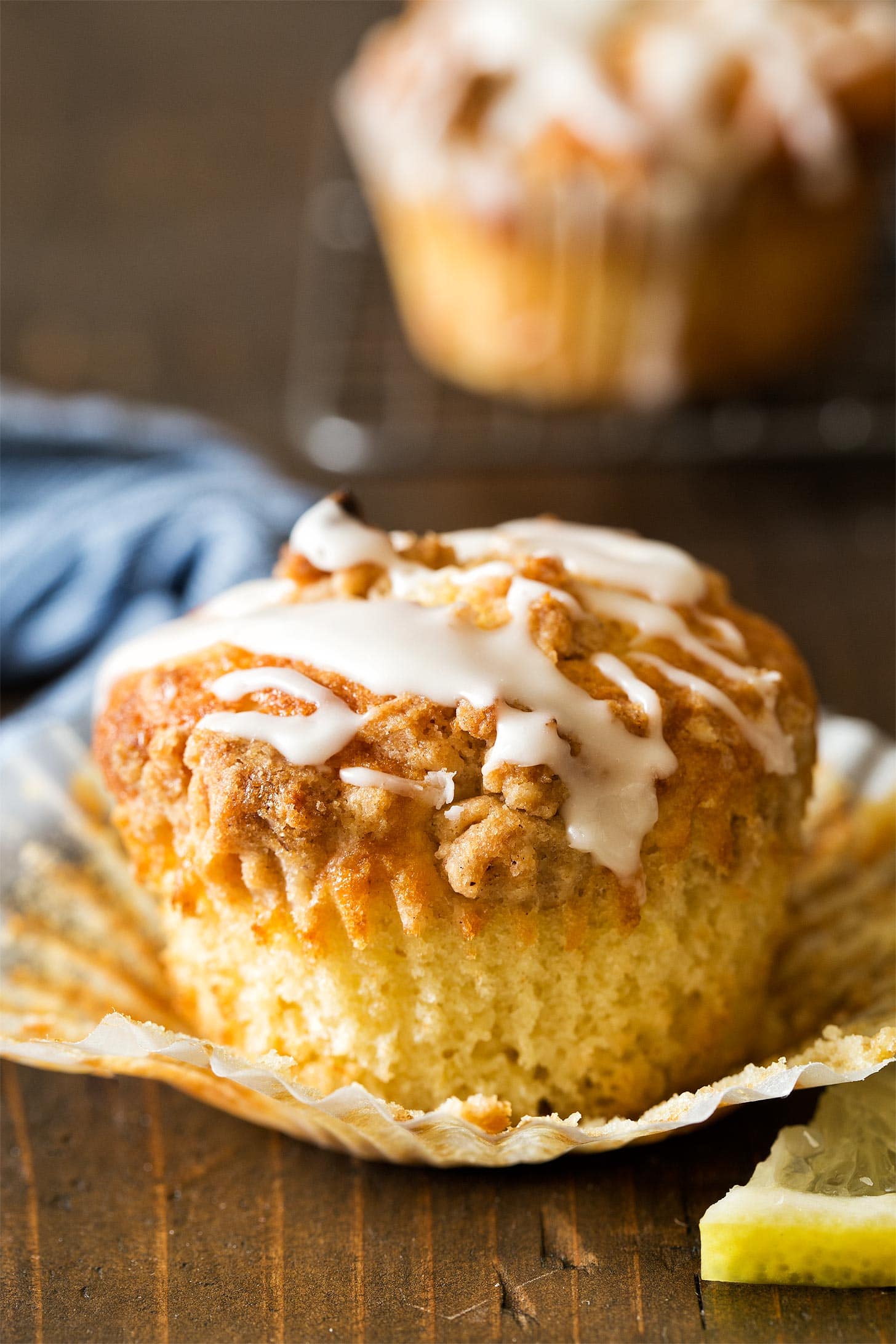 Unwrapped lemon muffins