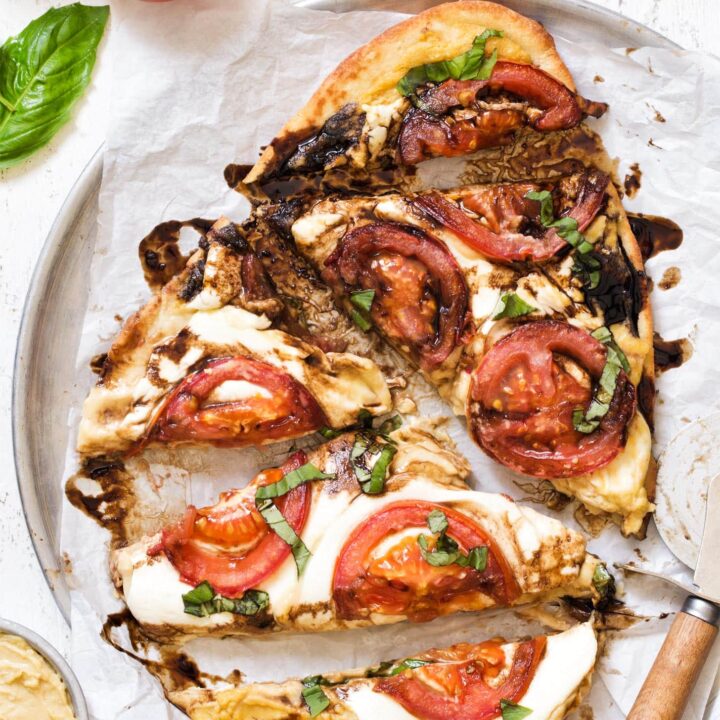 Caprese Flatbread cut into slices