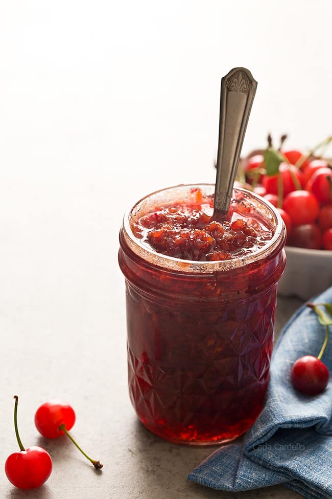 Time to jam out this summer with small batch Sour Cherry Jam without pectin! Use it as a cake filling, swirl it into Greek yogurt, or simply spread it on toast. 