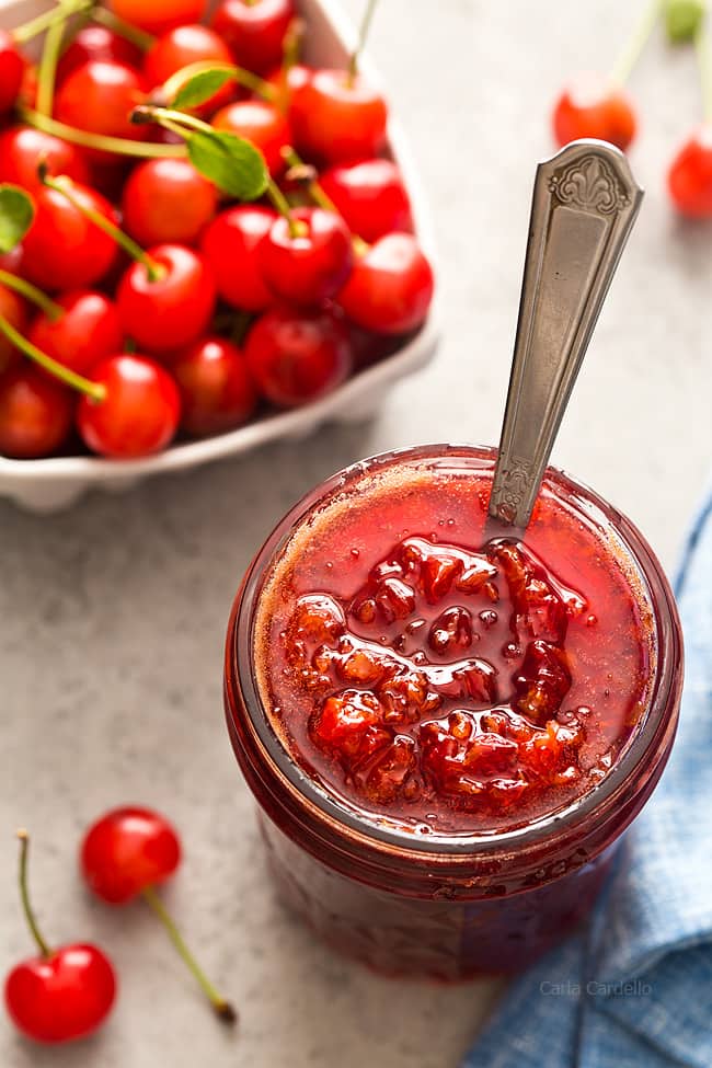 Time to jam out this summer with small batch Sour Cherry Jam without pectin! Use it as a cake filling, swirl it into Greek yogurt, or simply spread it on toast.