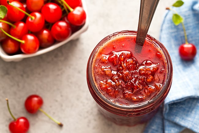 Time to jam out this summer with small batch Sour Cherry Jam without pectin! Use it as a cake filling, swirl it into Greek yogurt, or simply spread it on toast.