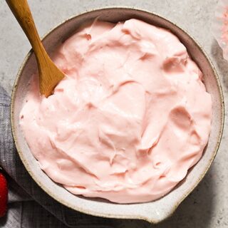 Close up Strawberry Cream Cheese Frosting