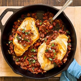 Cast Iron Skillet Chicken with Tomatoes