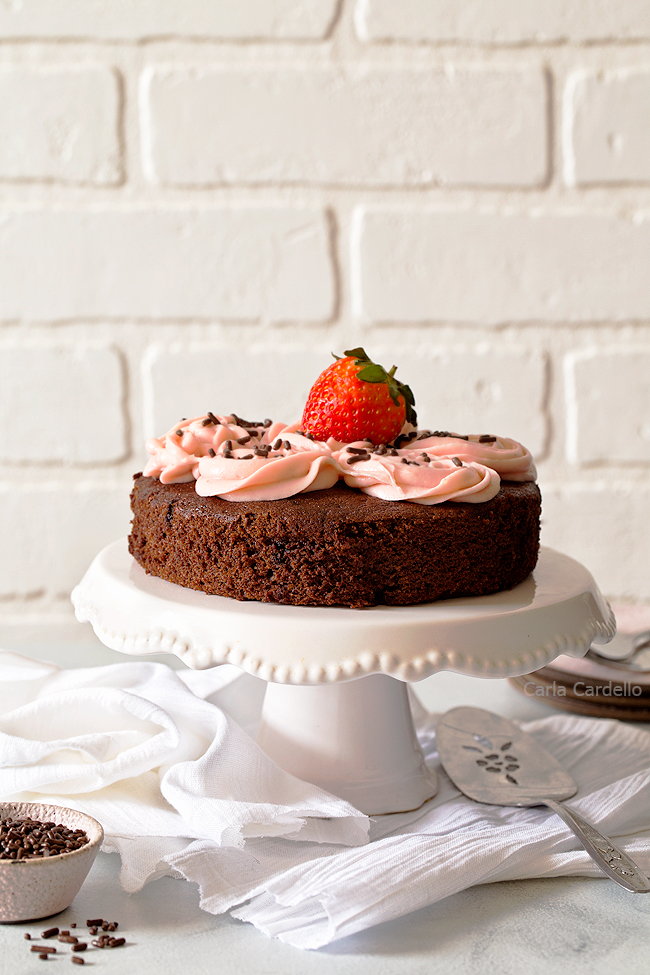 Homemade Small Chocolate Cake For Two is a moist and delicious one layer chocolate cake you can make from scratch without a cake mix. 