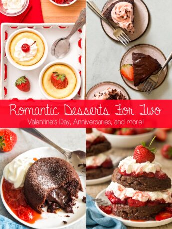 Romantic dessert recipes collage