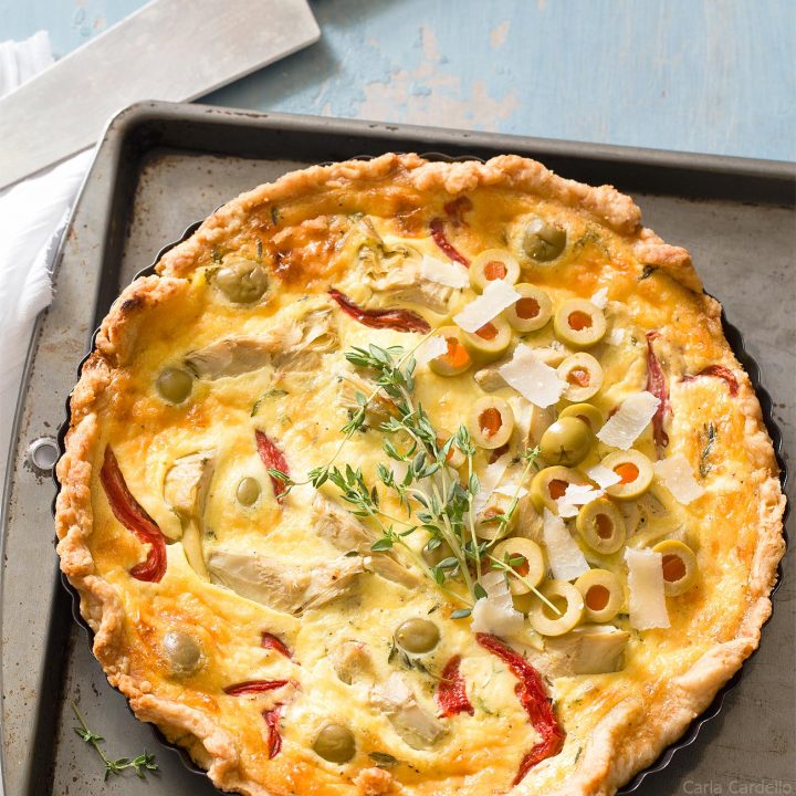 Vegetarian Quiche On Baking Sheet