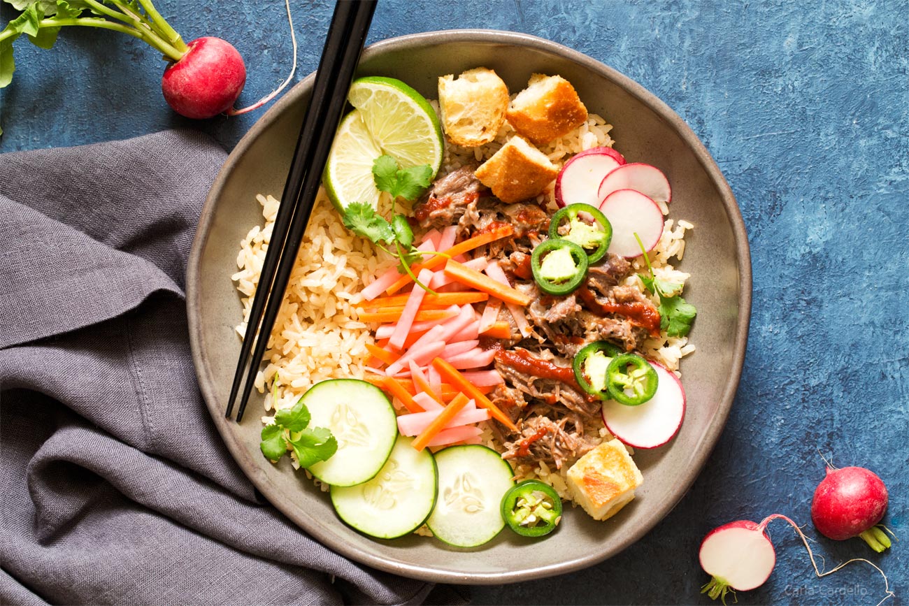 Dinner For Two Slow Cooker Banh Mi Rice Bowls