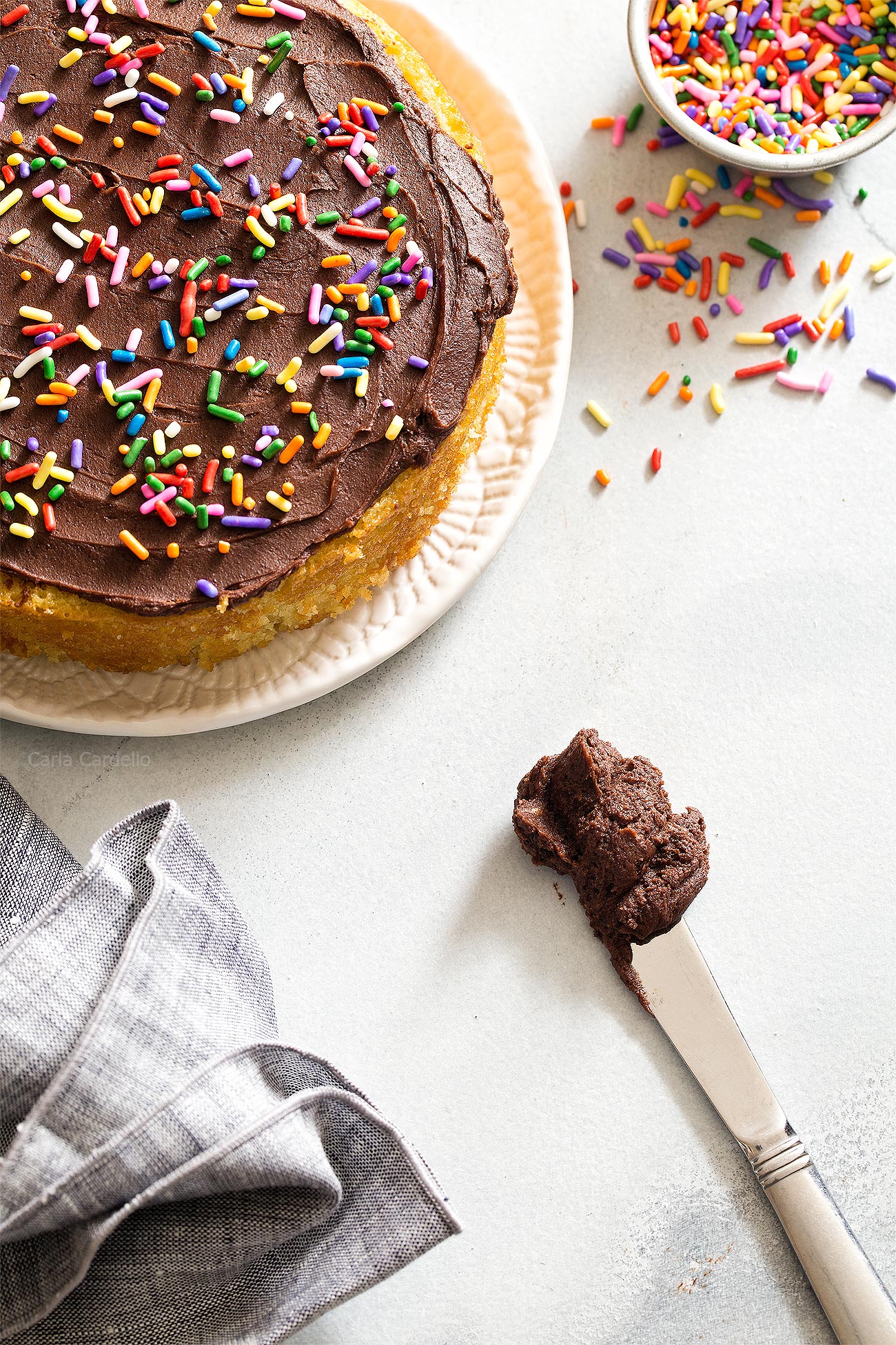 Small Batch Chocolate Frosting for 6 inch yellow cake