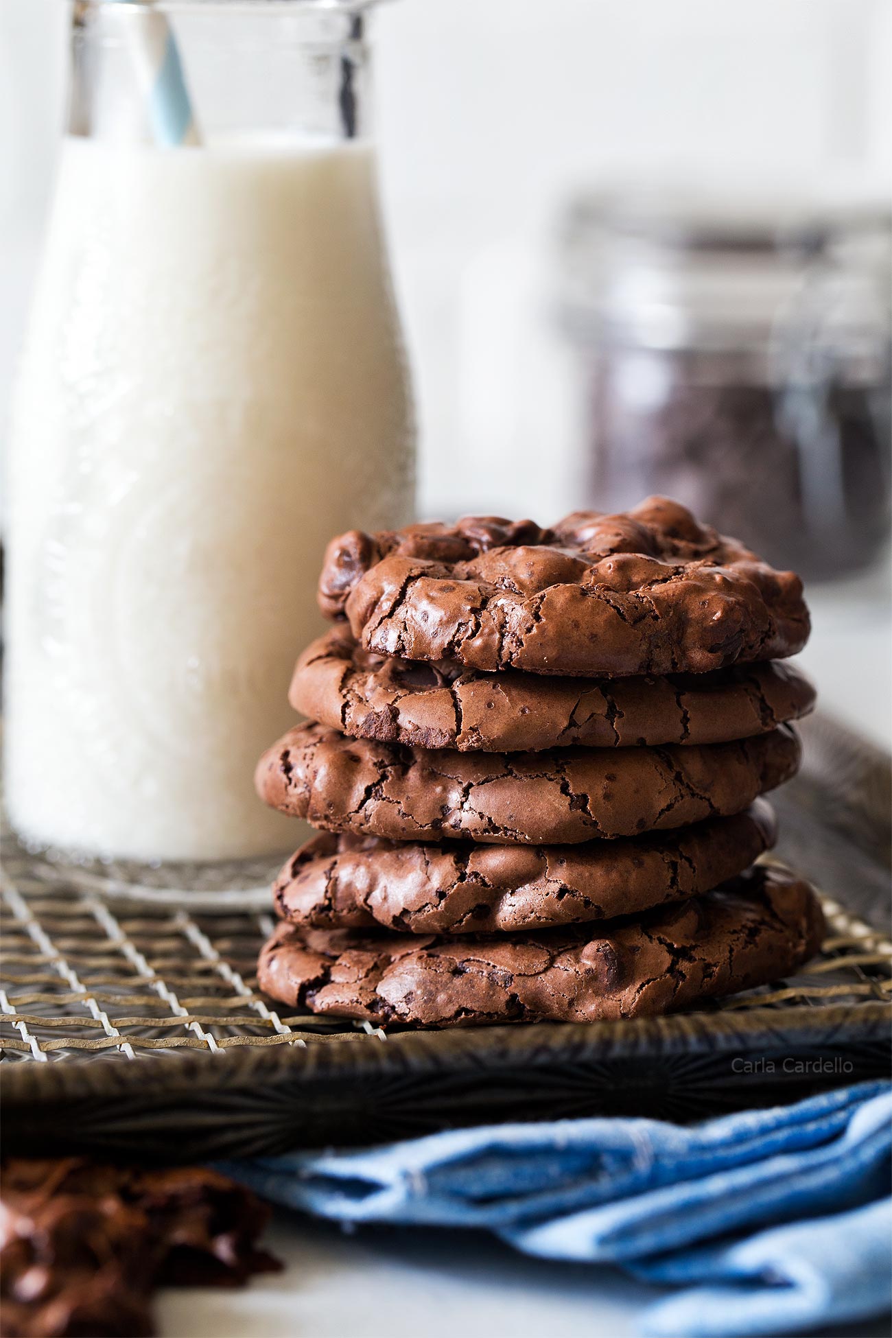 Chewy and Fudgy Small Batch Flourless Chocolate Cookies made with leftover egg white