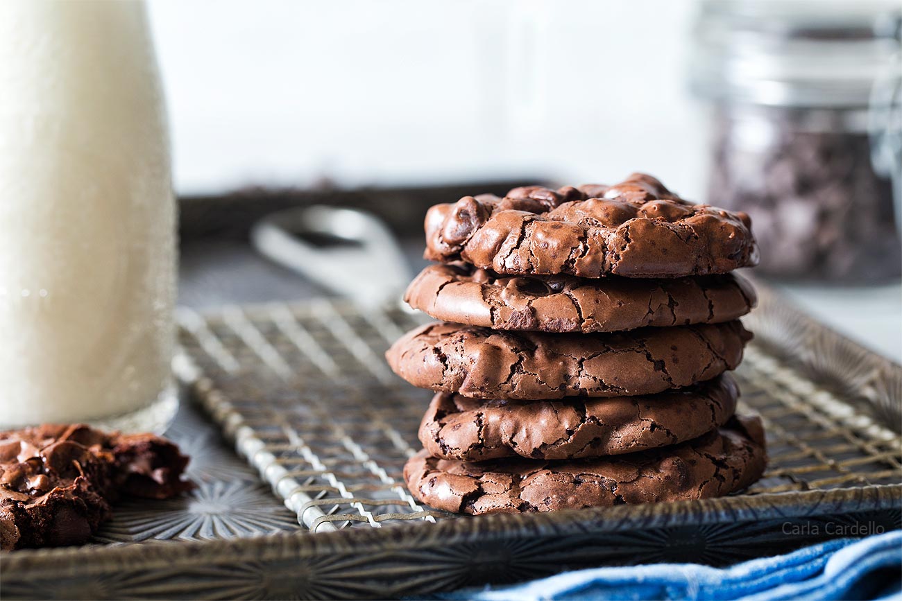 Chewy and Fudgy Small Batch Flourless Chocolate Cookies
