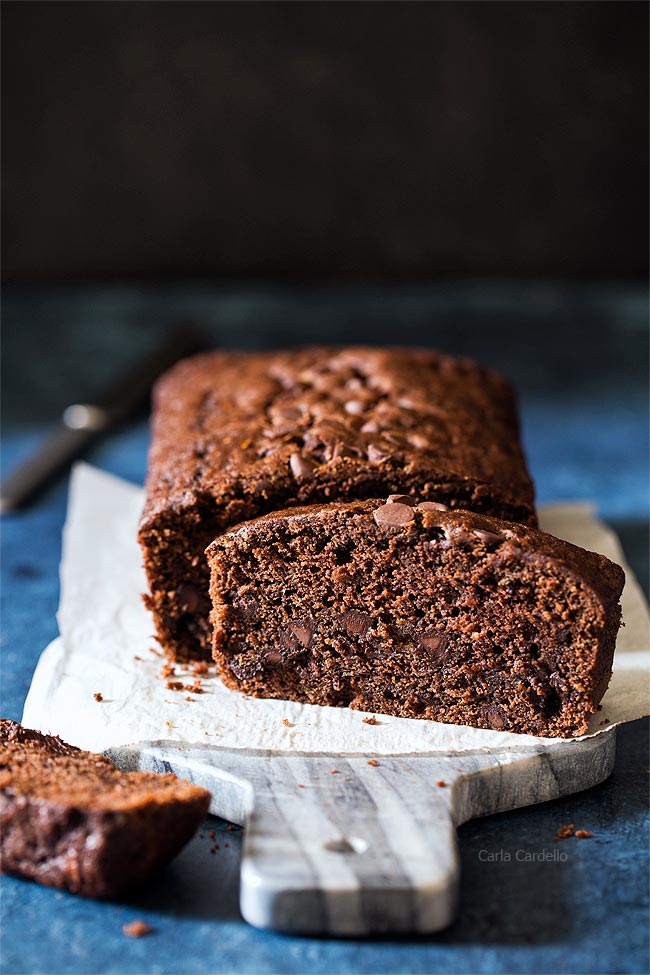 one 9x5 loaf of Chocolate Zucchini Bread 