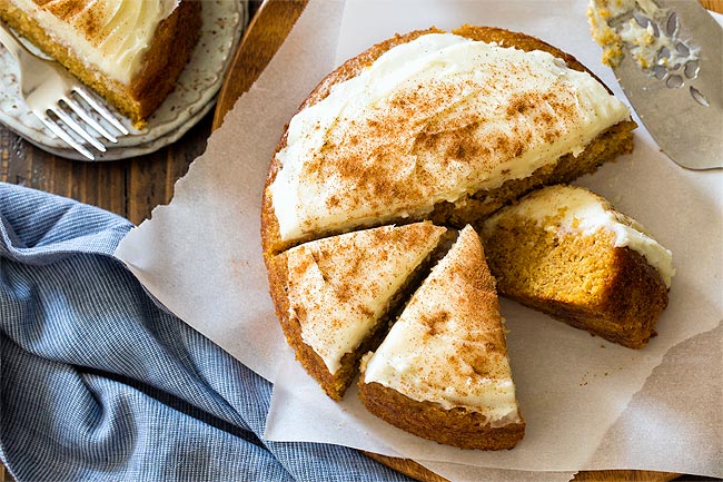 Several slices of Small 6 Inch Pumpkin Cake