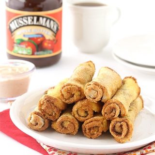 Apple Butter French Toast Roll Ups with Apple Butter Cream Cheese Dipping Sauce