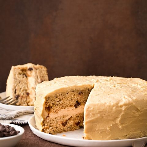 Banana Layer Cake with Peanut Butter Cream Cheese Frosting
