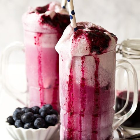 Blueberry Cream Soda Floats