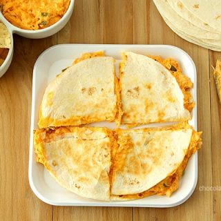 Buffalo Chicken Dip Quesadillas