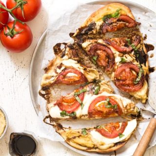 Caprese Hummus Flatbread Pizza