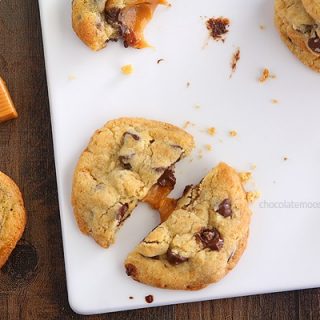 Caramel Stuffed Chocolate Chip Cookies