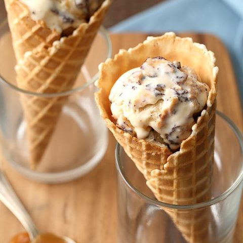 Caramel Waffle Cone Ice Cream