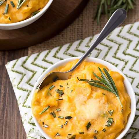 Cheddar Pumpkin Mashed Potatoes For Two