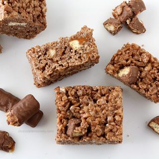 Chocolate Caramel Twix Rice Crispy Treats