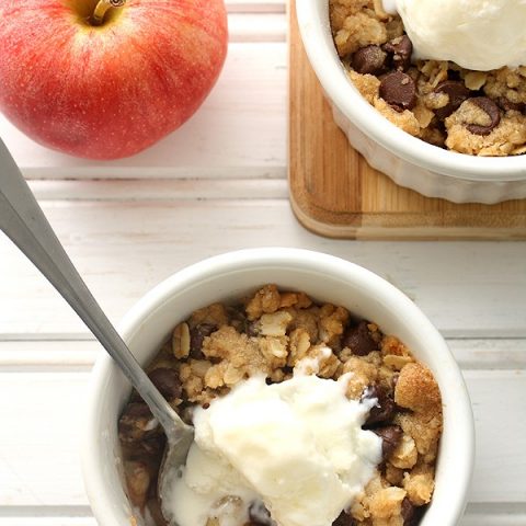 Chocolate Chip Cookie Apple Crumble For Two
