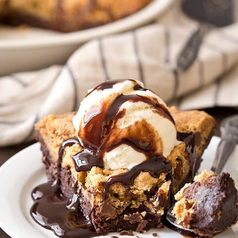 Chocolate Chip Cookie Brownie Pie