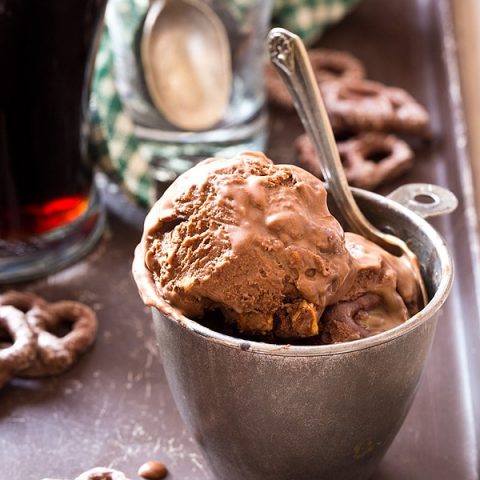 Chocolate Stout Pretzel Ice Cream
